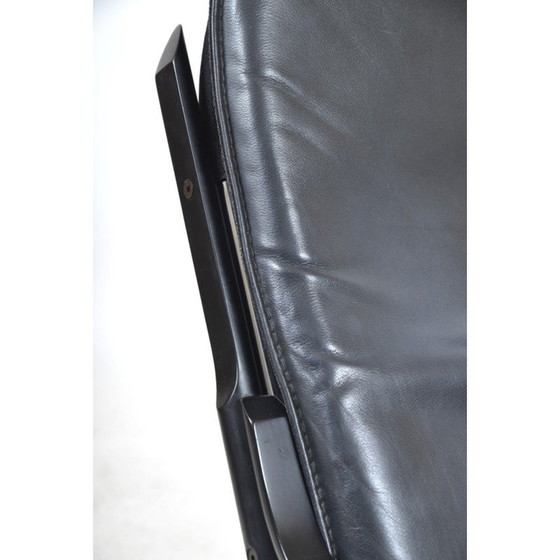 Image 1 of Vintage Nonna rocking chair in blackened bentwood and leather by Paul Tuttle for Strässle International, Switzerland 1970