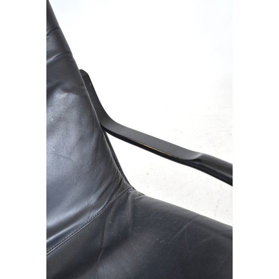 Image 1 of Vintage Nonna rocking chair in blackened bentwood and leather by Paul Tuttle for Strässle International, Switzerland 1970