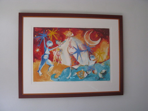 zeefdruk La danza de la luz van Angeles Nieto – lithos zeefdrukken, Paper, Modern