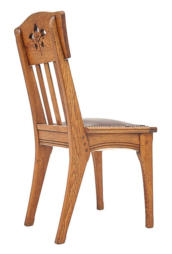 Image 1 of Set Of 6 Art Nouveau Chairs By Léon Jallot