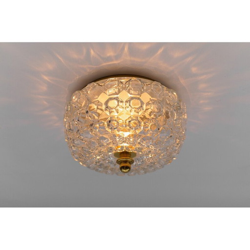 Vintage glass ceiling lamp for Limburg, Germany 1960