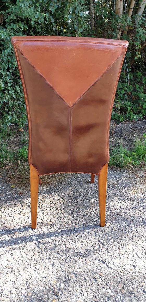 Image 1 of 6x Schuitema Art Nouveau Rac Royal Antique Exclusive Leather Dining Chairs