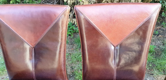 Image 1 of 6x Schuitema Art Nouveau Rac Royal Antique Exclusive Leather Dining Chairs