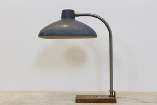 XLdesk lamp in steel, bakelite, and oak-wood