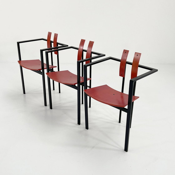 Image 1 of Black & Red Postmodern Trix Chair By Karl Friedrich Förster, 1980S