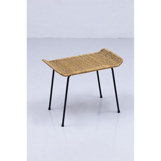 Image 1 of Sgabello vintage in vimini e metallo di Gian Franco Legler, 1950