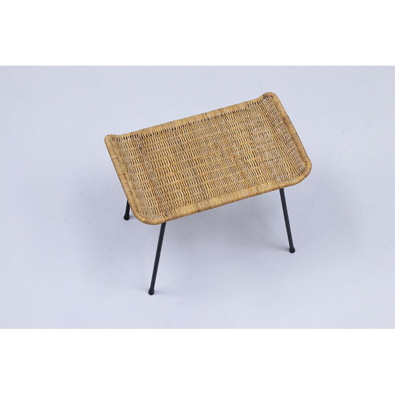 Image 1 of Sgabello vintage in vimini e metallo di Gian Franco Legler, 1950