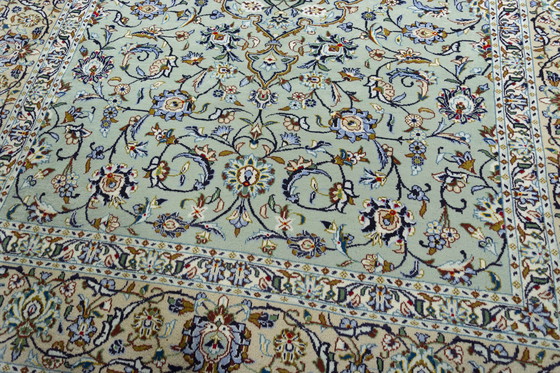 Image 1 of Hand-knotted oriental rug - Keshan In Pistachio Green - 315 X 230 Cm