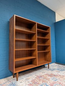 Vintage Large Bookcase, Hundevad, Danish Design From The Sixties