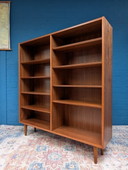 Vintage Large Bookcase, Hundevad, Danish Design From The Sixties