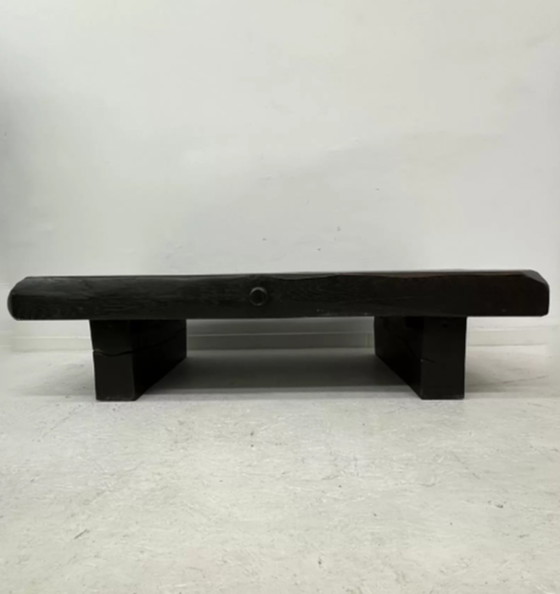 Image 1 of Brutalist solid wooden coffee table , 1970’s