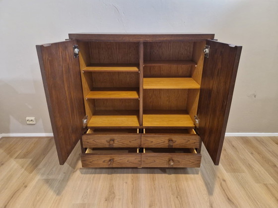 Image 1 of Brutalist Bar Cabinet - Vintage - 80'S - Dark brown - Wood