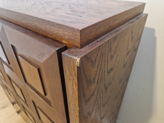 Image 1 of Brutalist Bar Cabinet - Vintage - 80'S - Dark brown - Wood