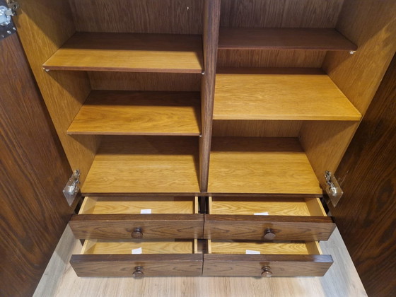 Image 1 of Brutalist Bar Cabinet - Vintage - 80'S - Dark brown - Wood