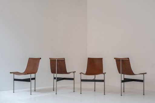 Set of four dining chairs by Willam Katavolos, Douglas Kelley and Ross Littell for Laverne International, USA 1952.