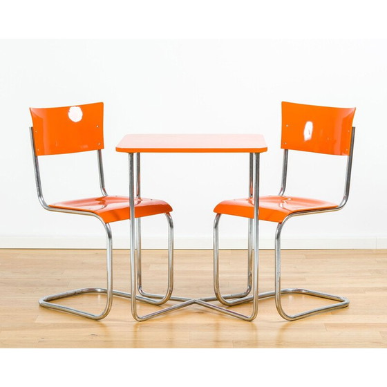 Image 1 of Vintage orange table set by Mücke and Melder, Germany 1940