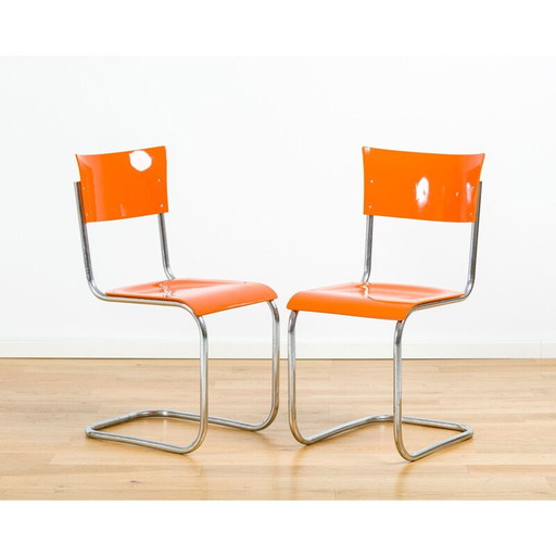 Vintage orange table set by Mücke and Melder, Germany 1940
