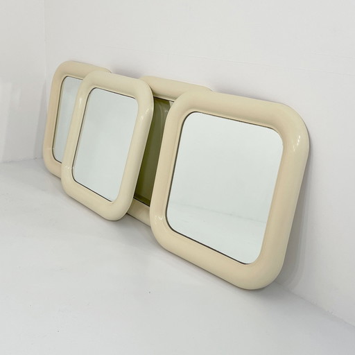 Cream Delfo Mirror By Sergio Mazza For Artemide, 1960S