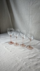6x pink luminarc rose wine glasses