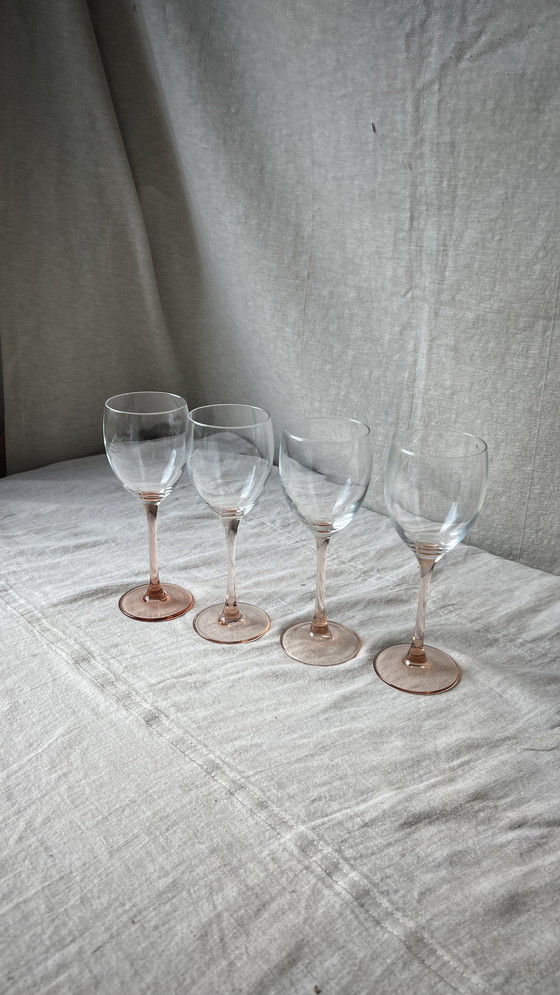 Image 1 of 6x pink luminarc rose wine glasses