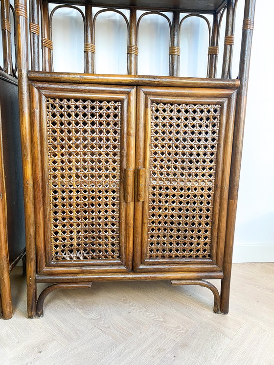 Image 1 of 2X Rattan Bow Cabinet