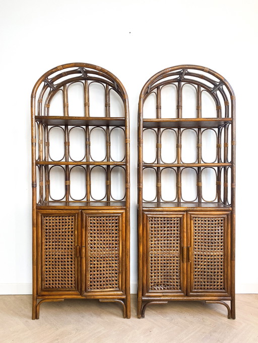 2X Rattan Bow Cabinet