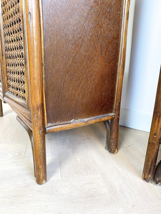 Image 1 of 2X Rattan Bow Cabinet