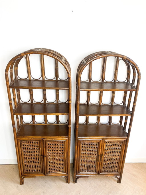 2X Rattan Bow Cabinet