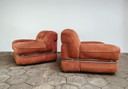 2x Italian design armchairs in steel frame