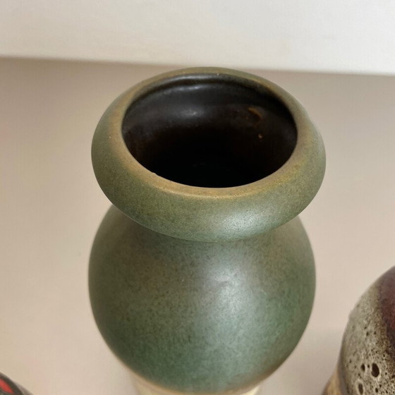 Image 1 of Set of 5 vintage pottery fat lava vases by Scheurich, Germany 1970s