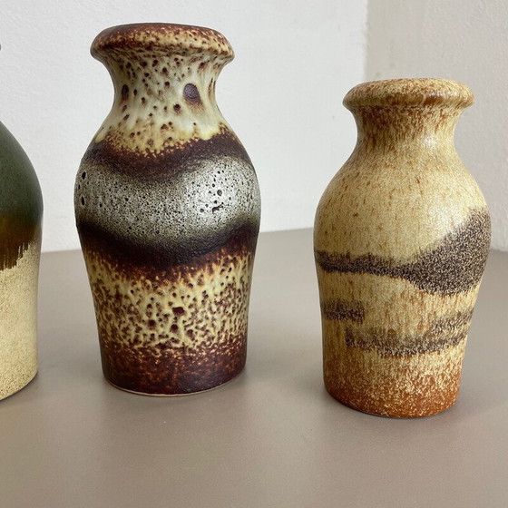 Image 1 of Set of 5 vintage pottery fat lava vases by Scheurich, Germany 1970s