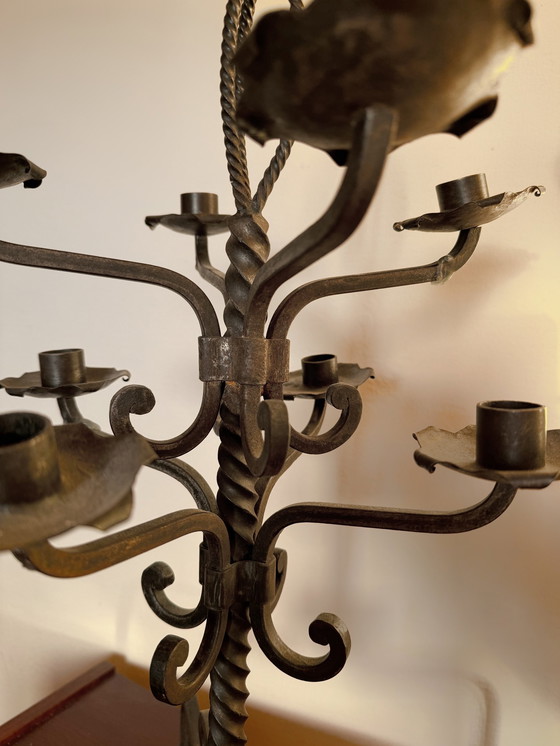 Image 1 of Antique Wrought Iron Candlestick