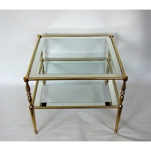 Vintage brass and glass coffee table, 1960