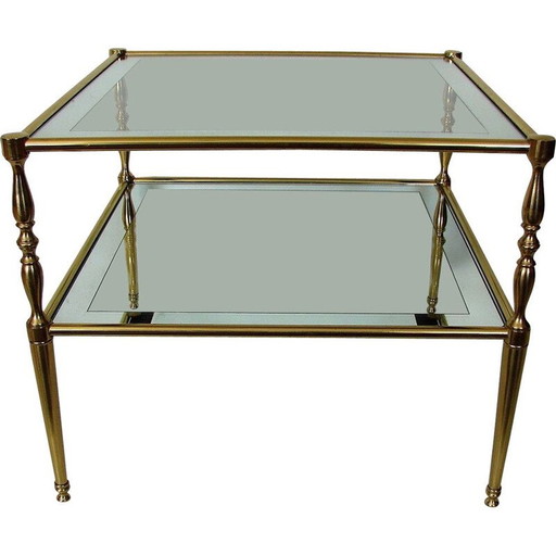 Vintage brass and glass coffee table, 1960