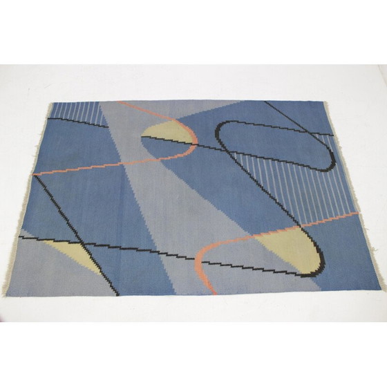 Image 1 of Vintage modernist geometric Kilim rug by Antonín Kybal, Czechoslovakia 1950