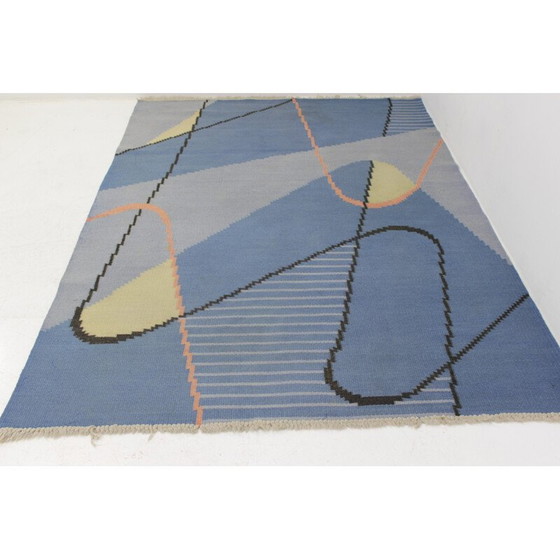 Image 1 of Vintage modernist geometric Kilim rug by Antonín Kybal, Czechoslovakia 1950