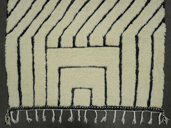 Image 1 of Berber Rug - 273 Cm X 154 Cm - White And Black Wool