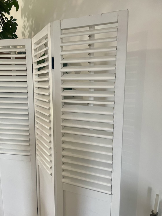 Image 1 of White Wooden Screen