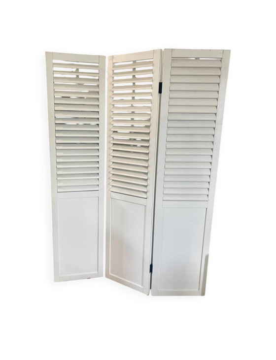 Image 1 of White Wooden Screen