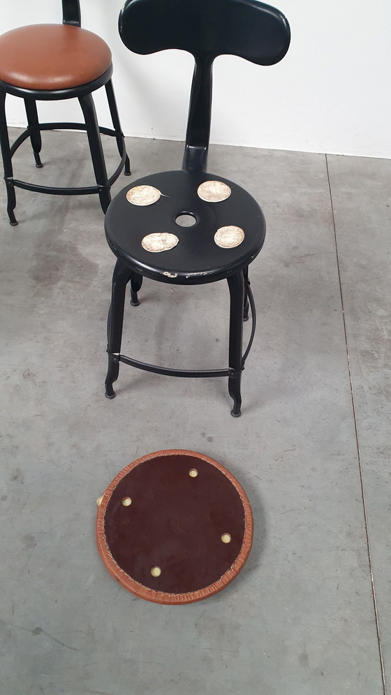 Image 1 of 6X Chaise Nicolle French Industrial Metal Design Chairs