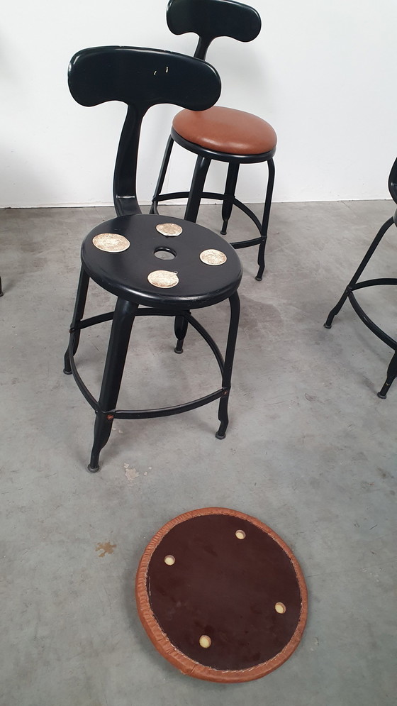 Image 1 of 6X Chaise Nicolle French Industrial Metal Design Chairs