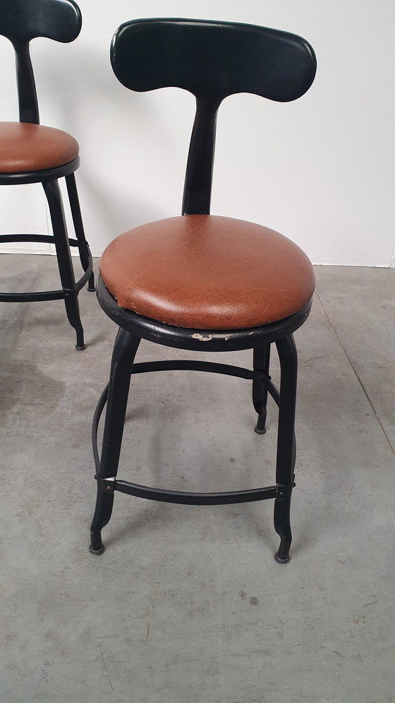 Image 1 of 6X Chaise Nicolle French Industrial Metal Design Chairs
