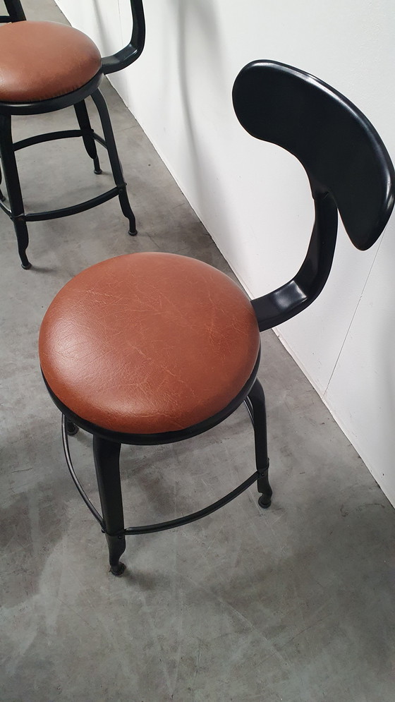 Image 1 of 6X Chaise Nicolle French Industrial Metal Design Chairs