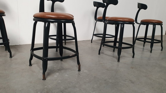 Image 1 of 6X Chaise Nicolle French Industrial Metal Design Chairs