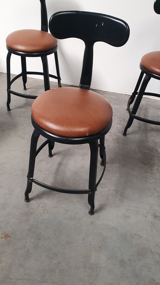 Image 1 of 6X Chaise Nicolle French Industrial Metal Design Chairs