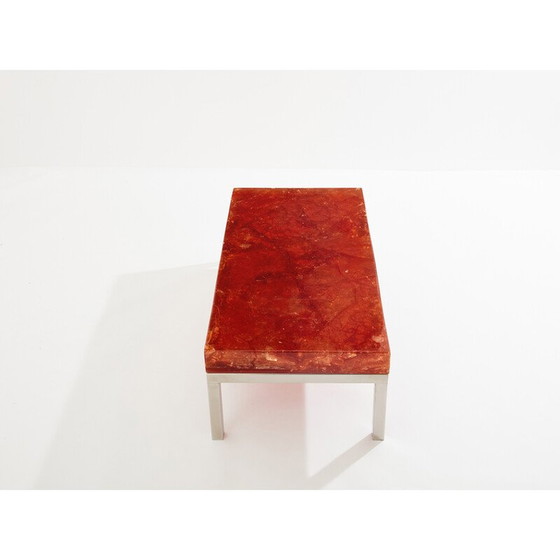 Image 1 of Vintage orange fractal resin coffee table by Marie-Claude de Fouquières, 1970