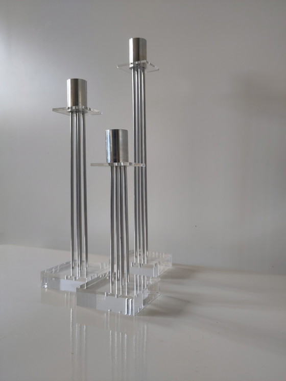 Image 1 of 3x Studio van Eldik candlestick by Hanneke van Eldik-Bartlema & Berend van Eldik