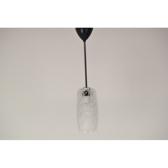 Image 1 of Lampada a sospensione vintage in vetro e metallo, Cecoslovacchia 1960
