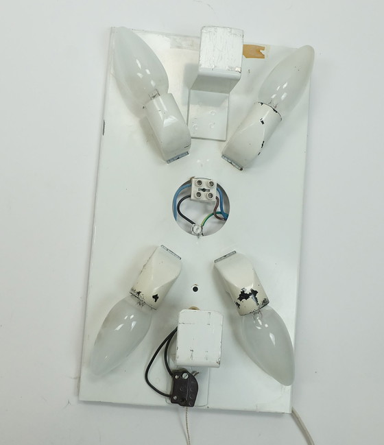 Image 1 of Elegante specchio da parete retroilluminato con cornice in acrilico e decoro in vetro ghiacciato, anni '60 e '70