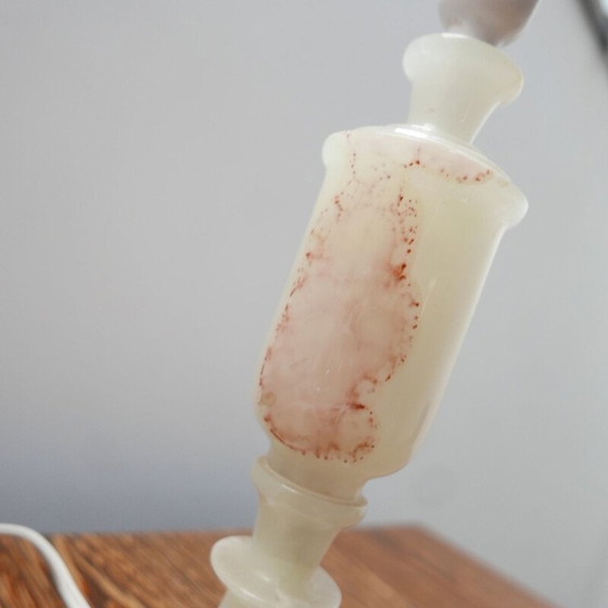 Image 1 of Vintage onyx alabaster table lamp, England 1970
